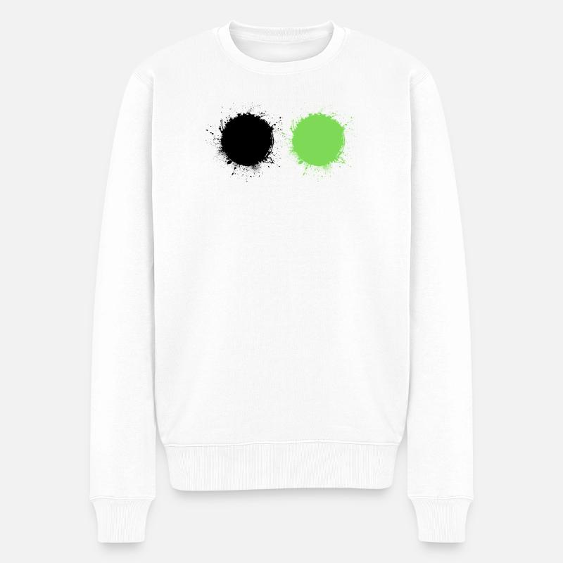 Noir et vert - Pull Premium bio Homme - blanc