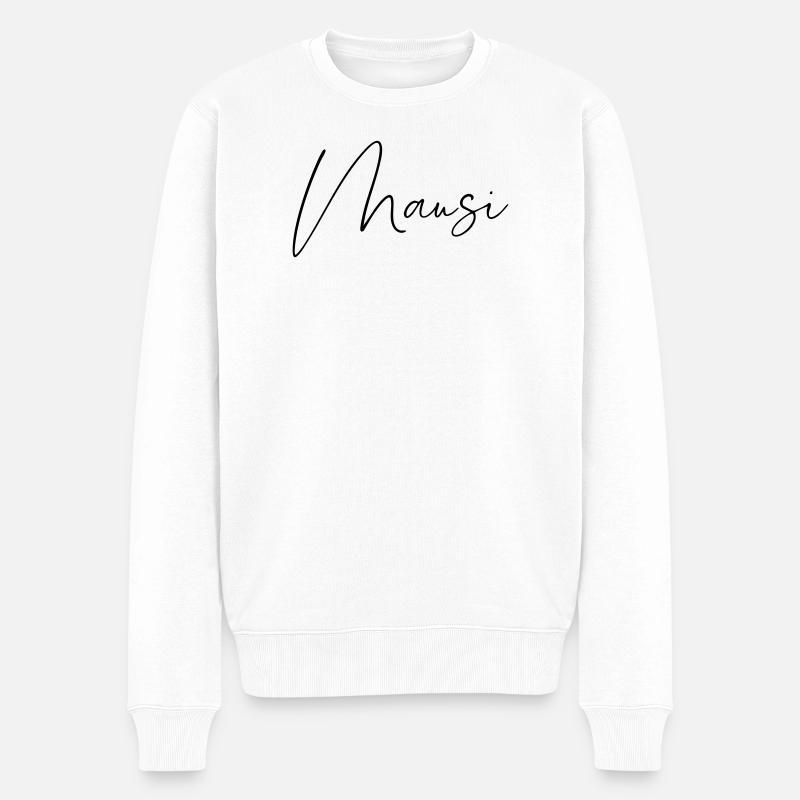 mausi / handschrift design - Männer Premium Bio Pullover - Weiß