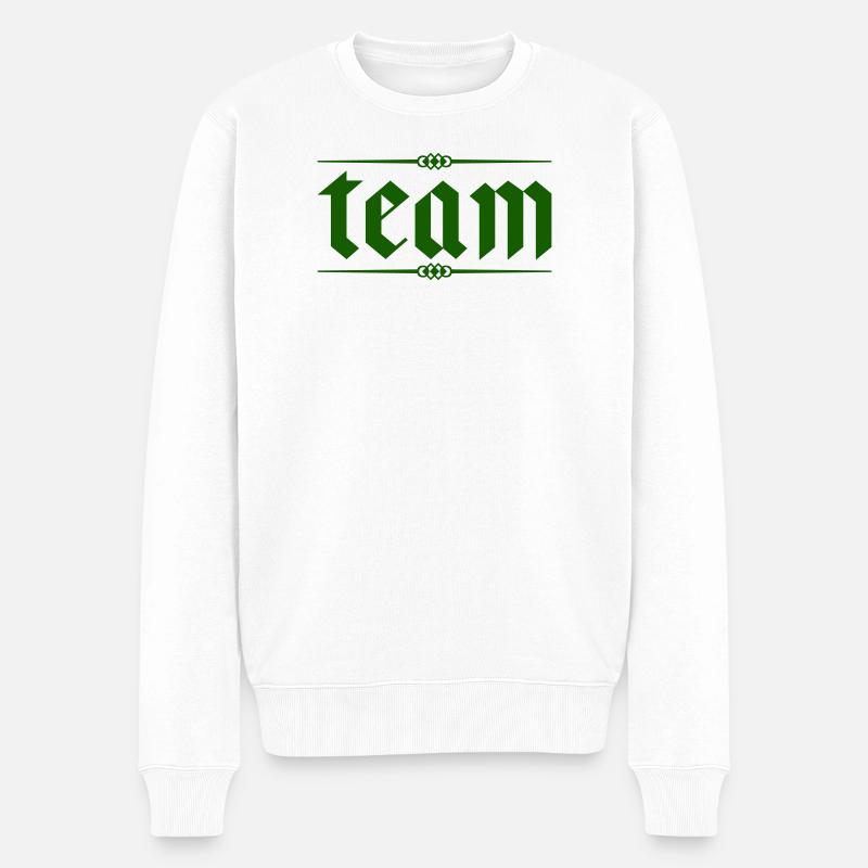 team - Männer Premium Bio Pullover - Weiß