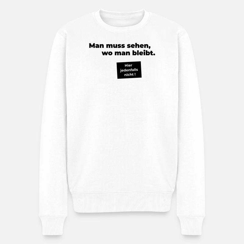 sehen wo man bleibt - Männer Premium Bio Pullover - Weiß