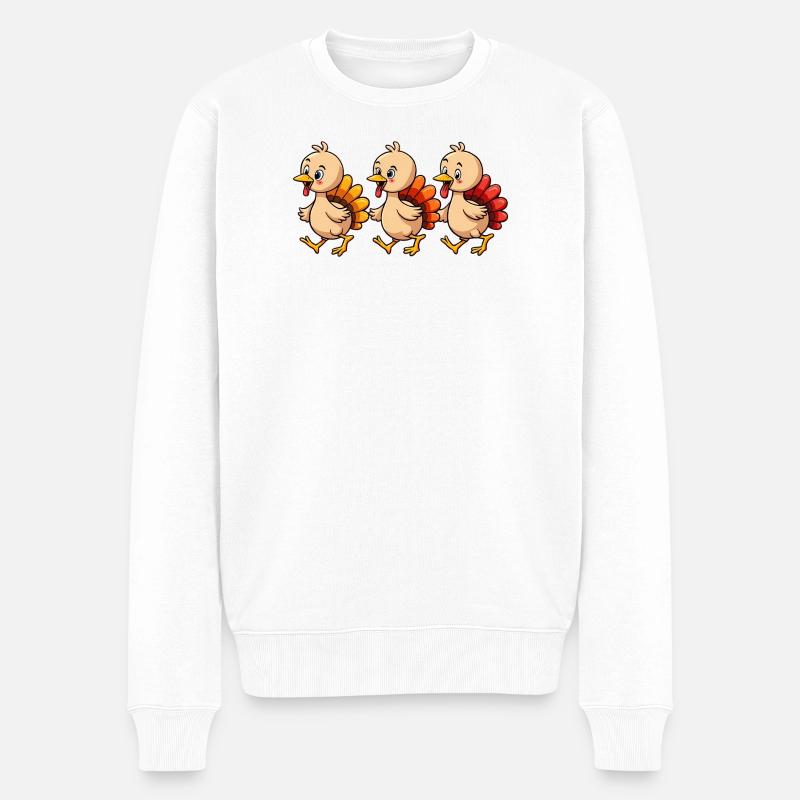 Thanksgiving Truthahn Baby - Männer Premium Bio Pullover - Weiß