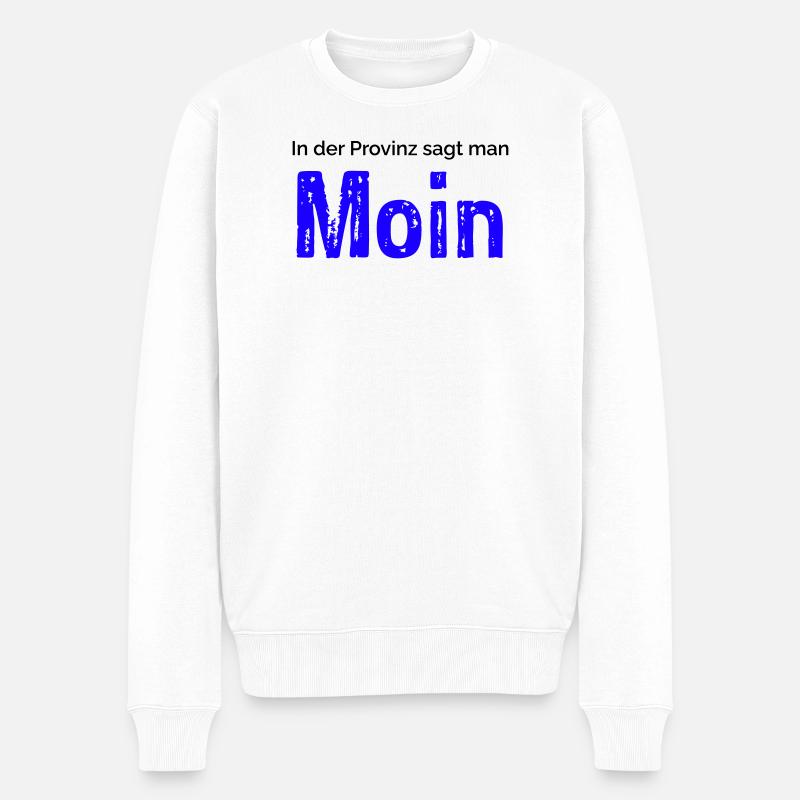 Moin - Männer Premium Bio Pullover - Weiß