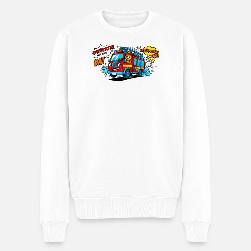 Feuerwehr Bär - Männer Premium Bio Pullover - Weiß