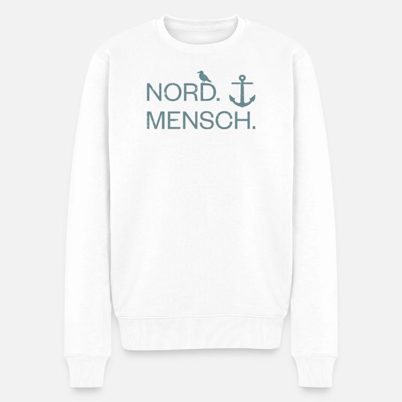 NordMensch - Männer Premium Bio Pullover - Weiß