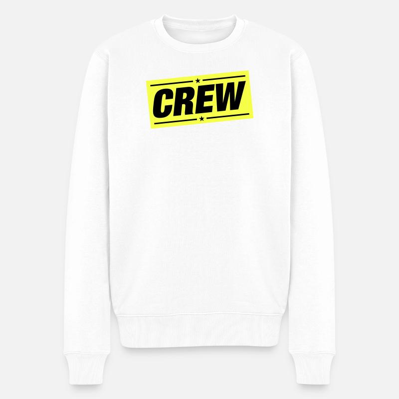Crew - Männer Premium Bio Pullover - Weiß