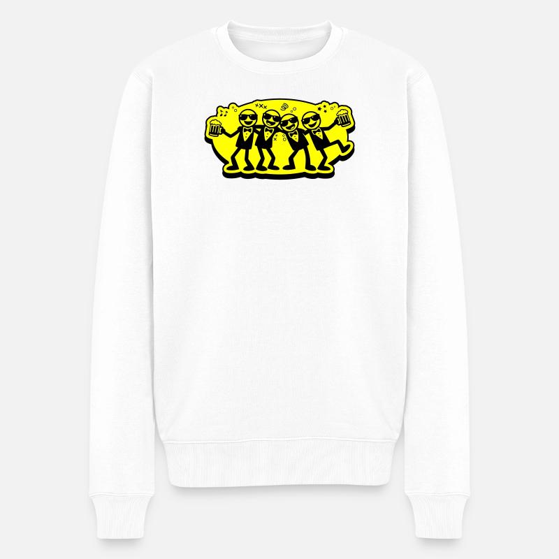 Bräutigam Freunde Gruppe Bier - Männer Premium Bio Pullover - Weiß