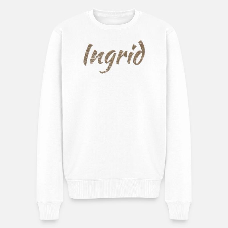 Geschenk für Ingrid - Männer Premium Bio Pullover - Weiß
