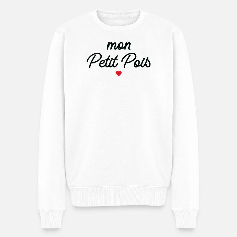 Mein Erbsenherz - Männer Premium Bio Pullover - Weiß