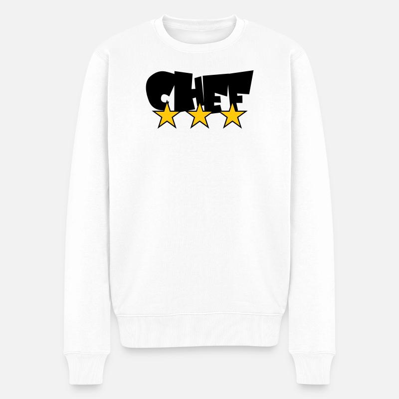 Chef Étoilé : Design 3 Étoiles Gastronomie - Pull Premium bio Homme - blanc