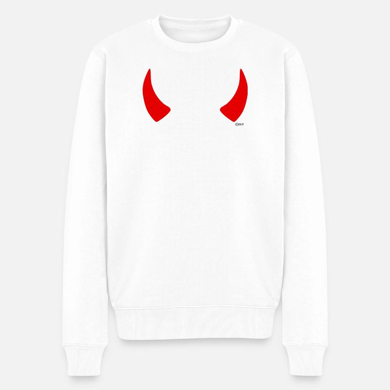 Red Horns - Men's Premium Organic Jumper - white