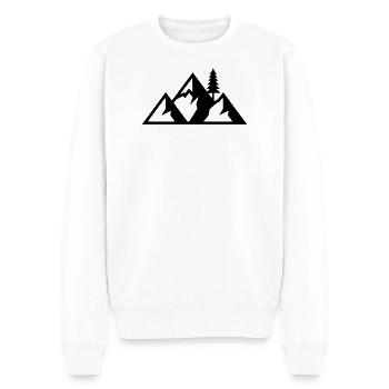 Berge Tannen Wald Silhouette - Männer Premium Bio Pullover - Weiß - Vorne - Thijin (182cm)