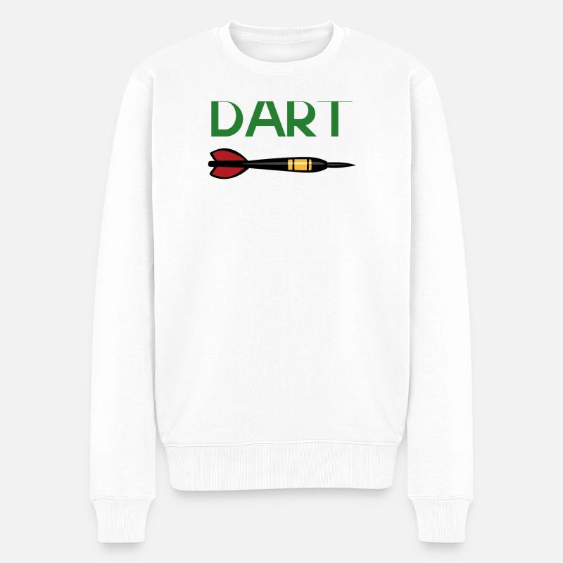DART Zieltreffer Pfeil Design - Männer Premium Bio Pullover - Weiß