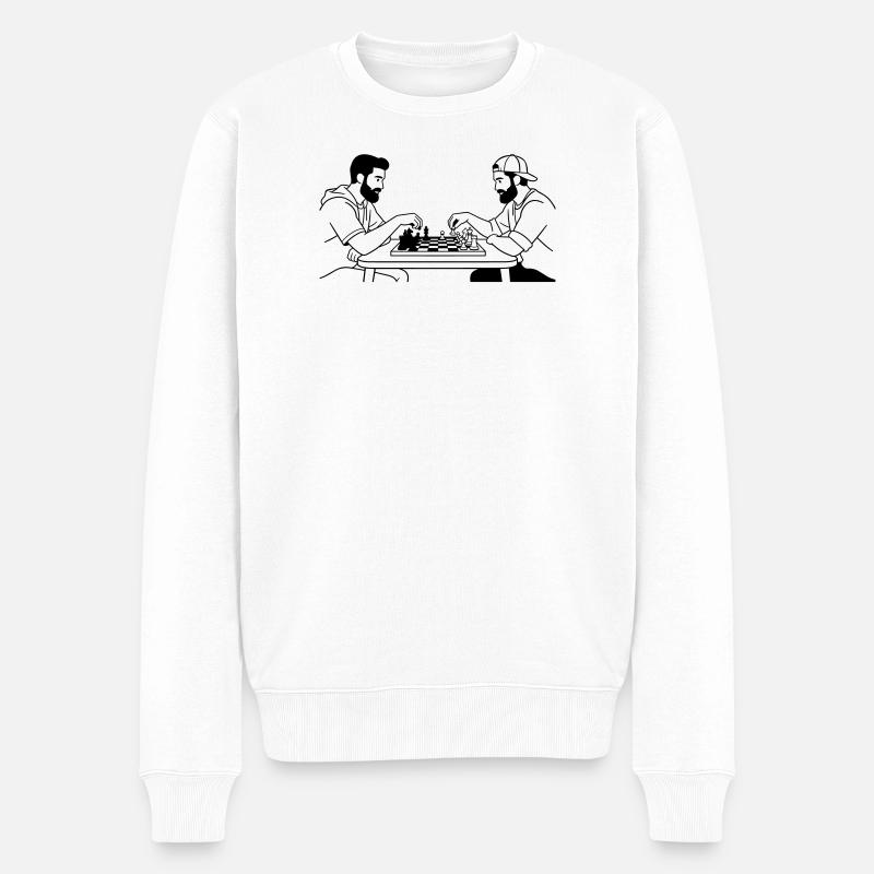 Schach - Männer Premium Bio Pullover - Weiß
