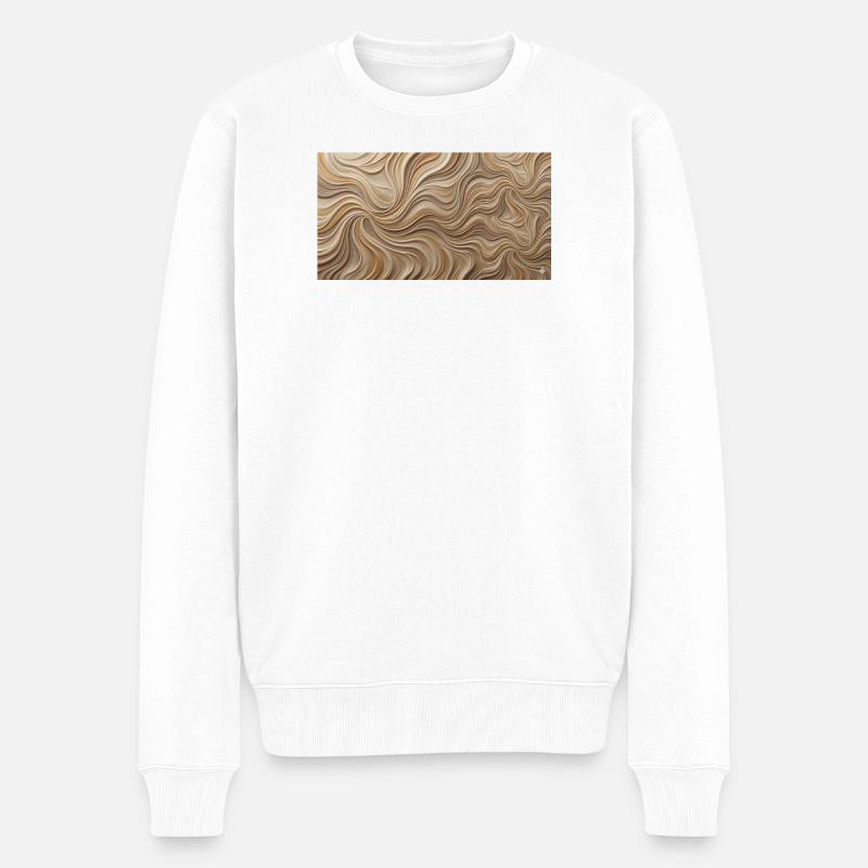 Paysage de sable ondulé du désert - Pull Premium bio Homme - blanc