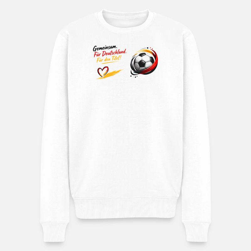 Gemeinsam Fußball Herzdesign - Männer Premium Bio Pullover - Weiß