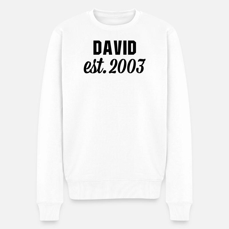 David est 2003 - Männer Premium Bio Pullover - Weiß