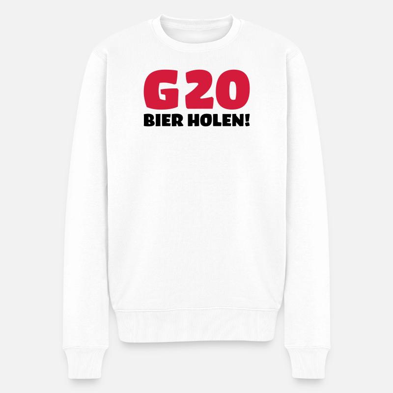 Bier holen Humor - Männer Premium Bio Pullover - Weiß