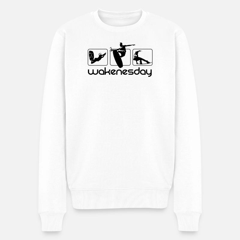 réveil le jour du wakeboard - Pull Premium bio Homme - blanc