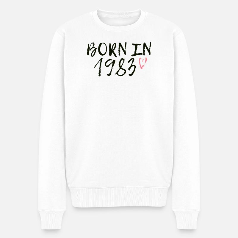 Geboren 1983 im Retro-Stil - Männer Premium Bio Pullover - Weiß