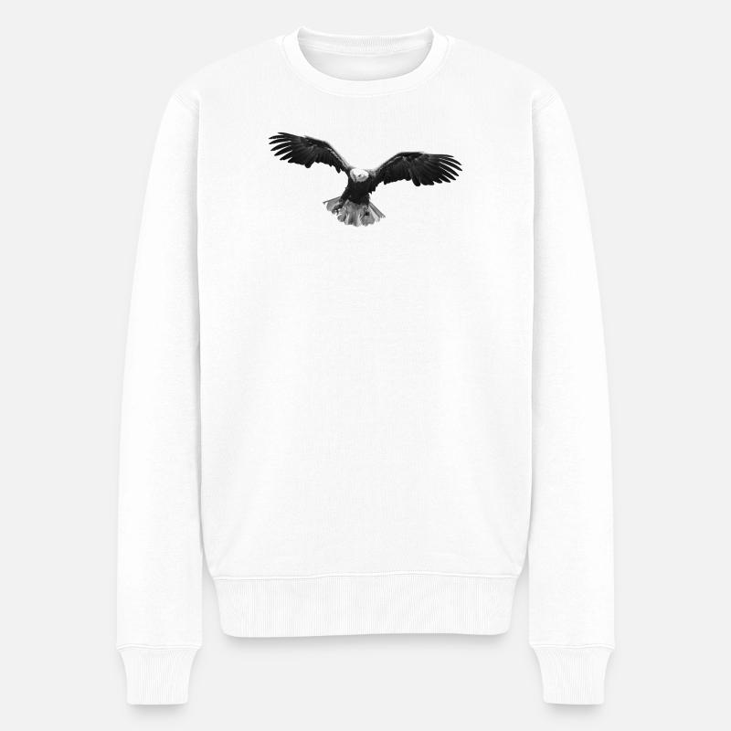 Adler - Männer Premium Bio Pullover - Weiß