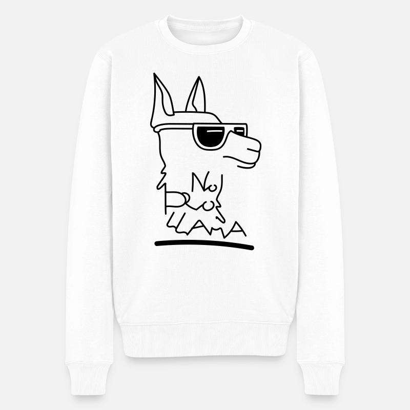 Lama -Prob Lama - Männer Premium Bio Pullover - Weiß