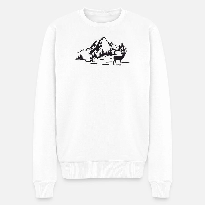 Gebirge - Männer Premium Bio Pullover - Weiß