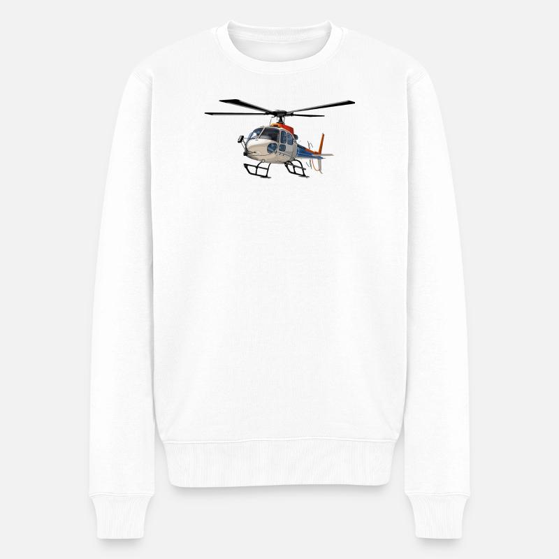 Hubschrauber Einsatz - Männer Premium Bio Pullover - Weiß