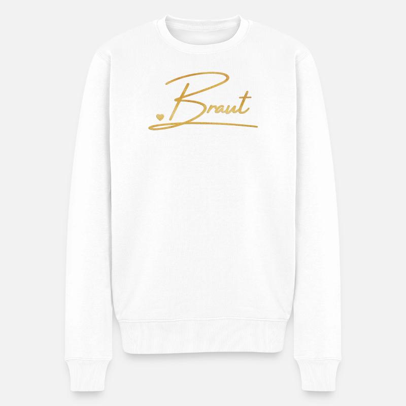 Team Braut! Personalisierbar - Männer Premium Bio Pullover - Weiß