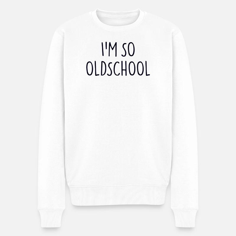 I'M SO OLDSCHOOL - Männer Premium Bio Pullover - Weiß