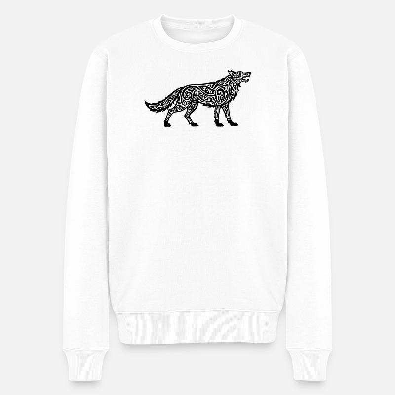 Loup du Caucase - Pull Premium bio Homme - blanc