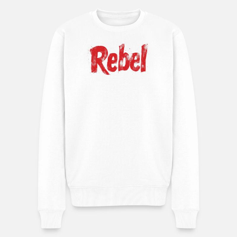 Rebellieren - Männer Premium Bio Pullover - Weiß