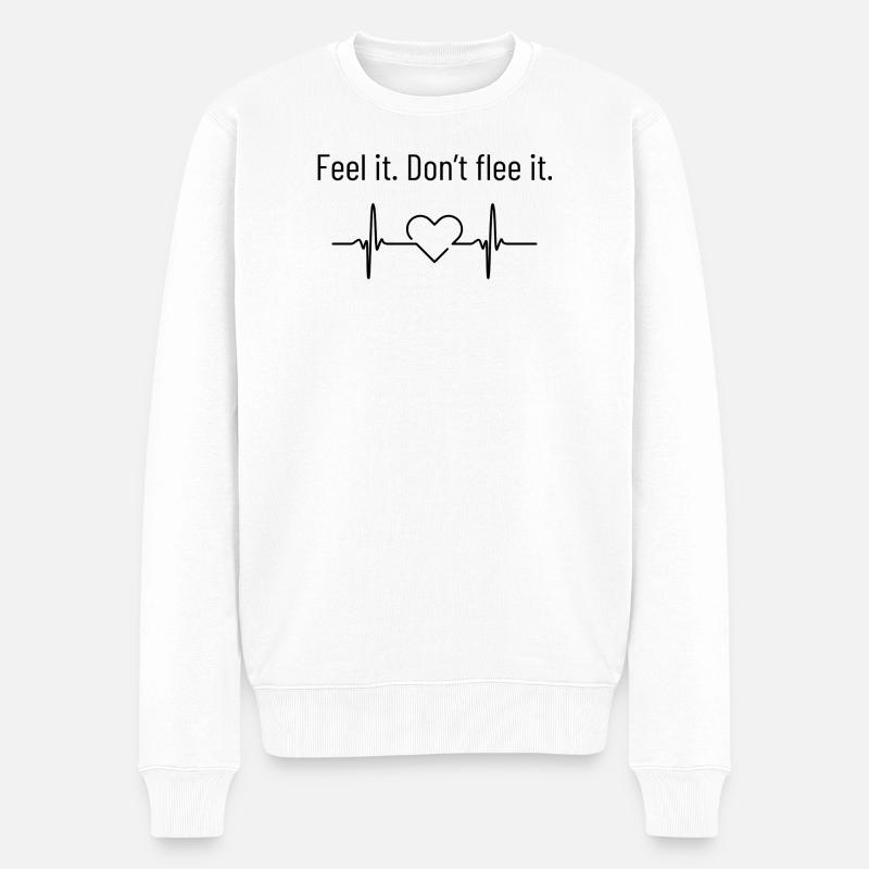Fühle es - Männer Premium Bio Pullover - Weiß