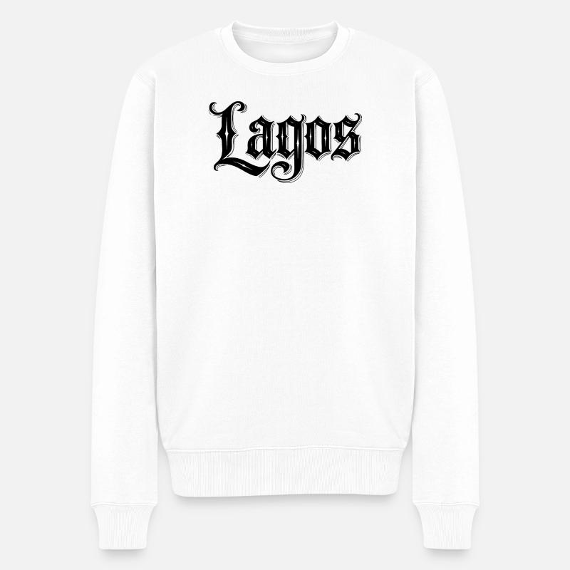 Lagos - Männer Premium Bio Pullover - Weiß