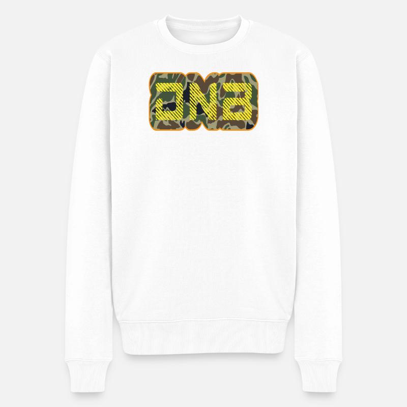 DNB Camo Glyphen Neon - Männer Premium Bio Pullover - Weiß