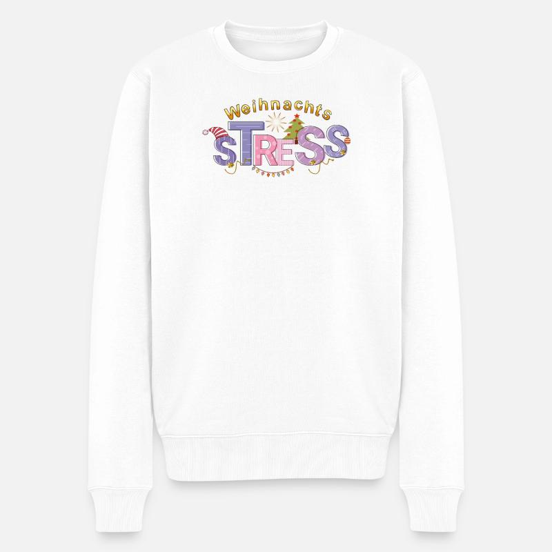 Le stress de Noël - Pull Premium bio Homme - blanc