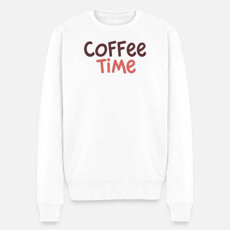 Café Time Déco Douce - Pull Premium bio Homme - blanc