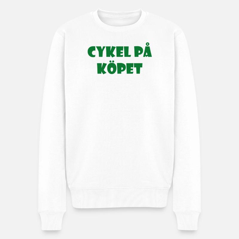 Bicycle in the Bargain – Textdesign - Männer Premium Bio Pullover - Weiß