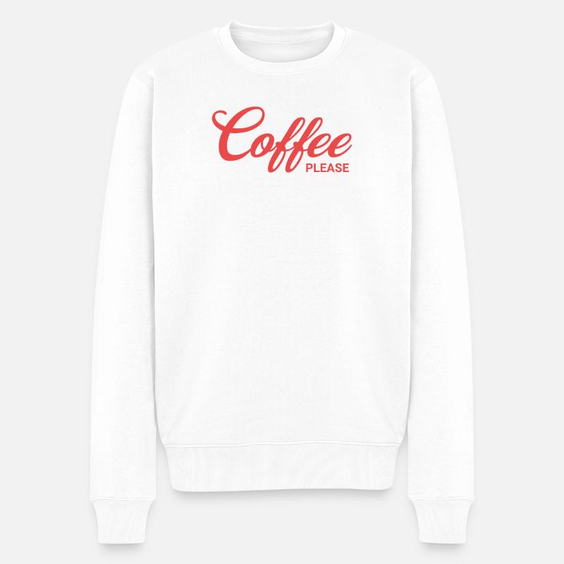 Coffee please - Männer Premium Bio Pullover - Weiß