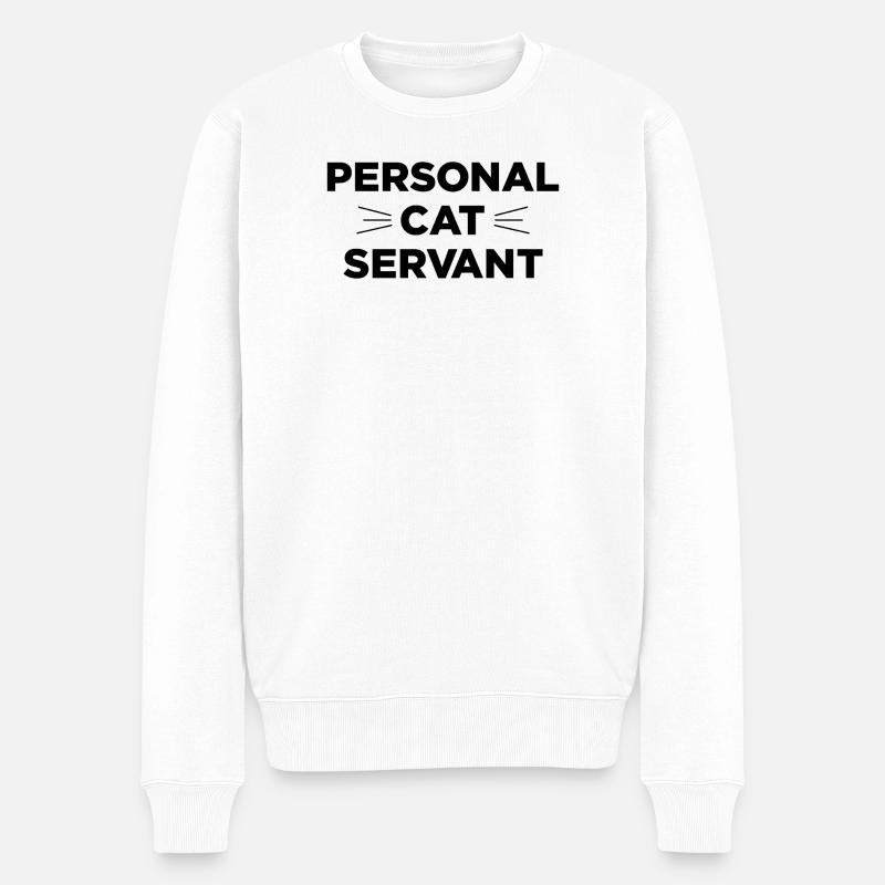 Persönlicher Katzendiener - Männer Premium Bio Pullover - Weiß