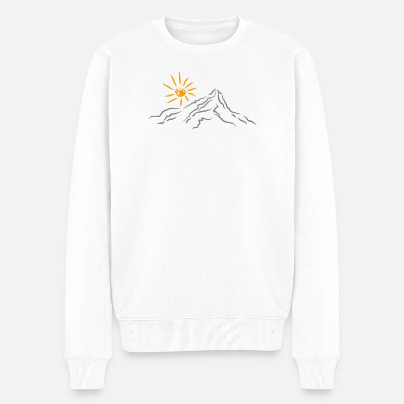 Berg Natur Landschaft - Männer Premium Bio Pullover - Weiß