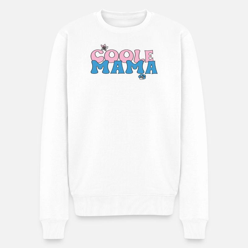 Coole Mama  - Männer Premium Bio Pullover - Weiß