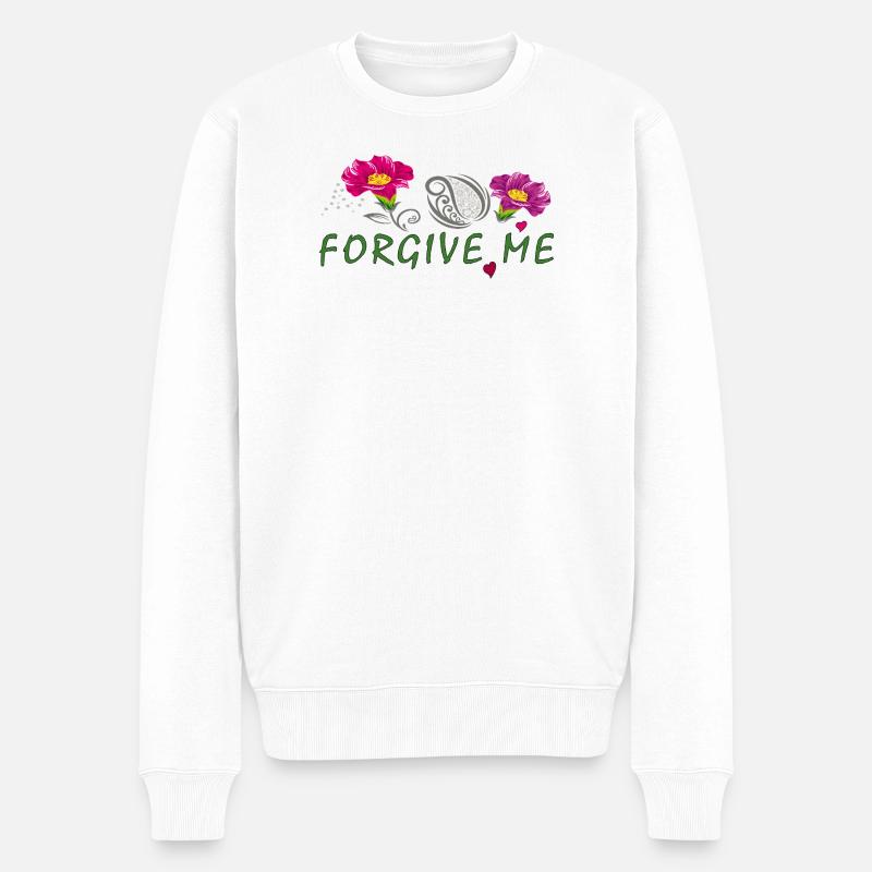 forgive me  - Männer Premium Bio Pullover - Weiß