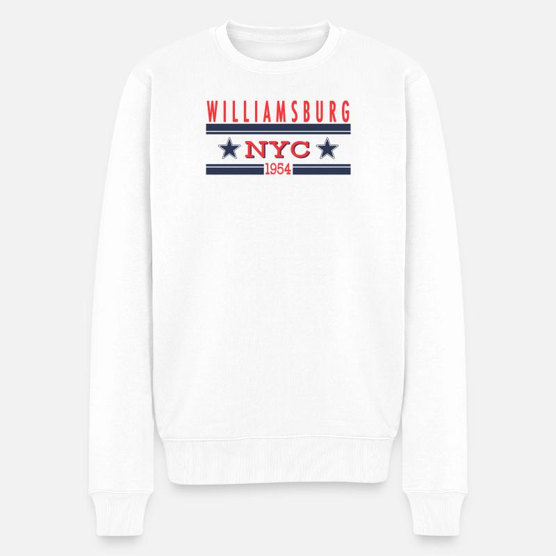 Williamsburg NYC 1954 Retro - Männer Premium Bio Pullover - Weiß