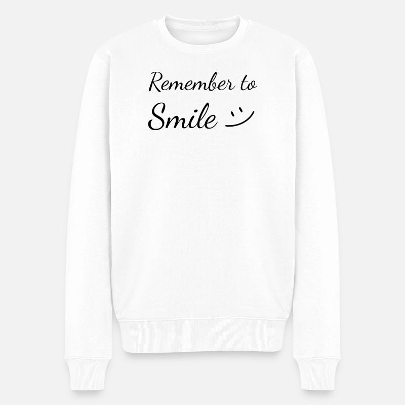 Remember to Smile - Männer Premium Bio Pullover - Weiß