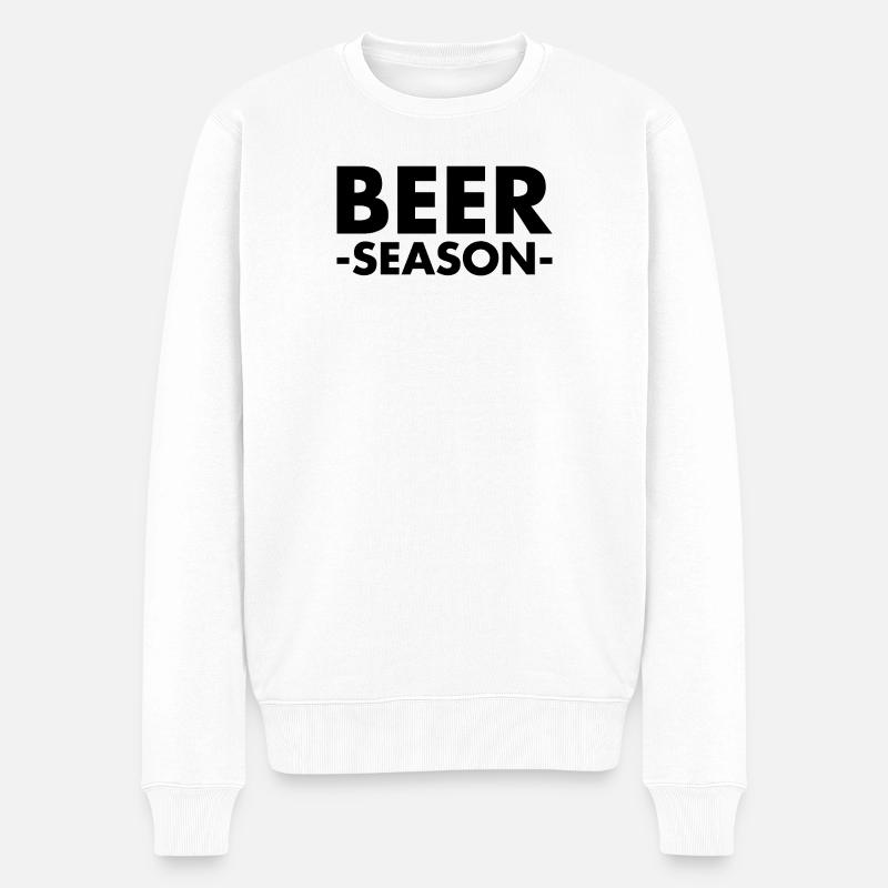 Beer Season - Bier Saison - Männer Premium Bio Pullover - Weiß