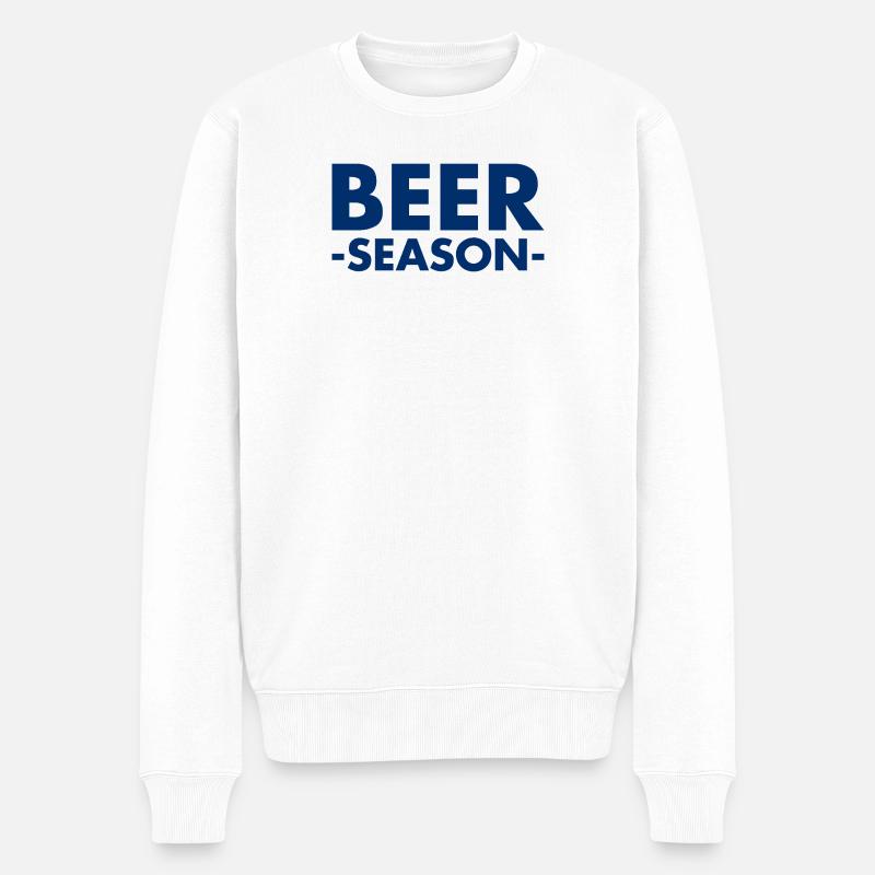 Beer Season - Bier Saison - Männer Premium Bio Pullover - Weiß