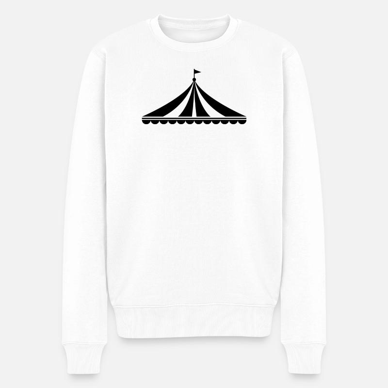 Zirkuszelt-Karneval - Männer Premium Bio Pullover - Weiß