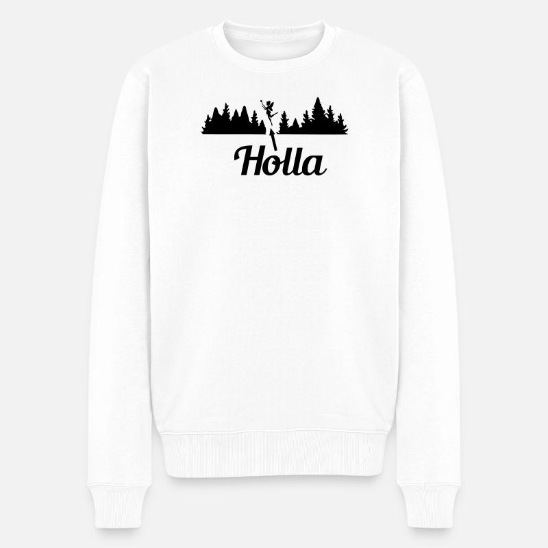 Holla - Männer Premium Bio Pullover - Weiß
