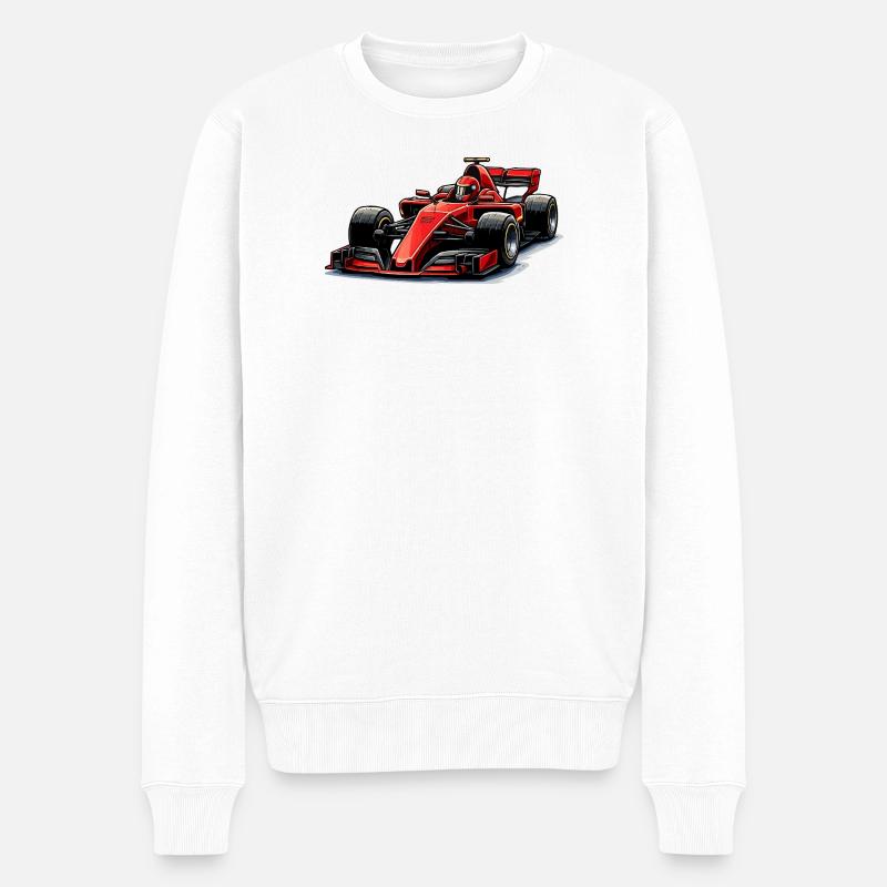  Rennwagen Grafik - Männer Premium Bio Pullover - Weiß