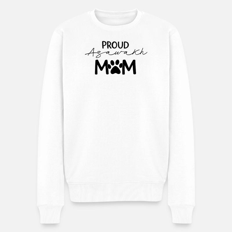 Stolze Aza Mutter, Azawakh - Männer Premium Bio Pullover - Weiß